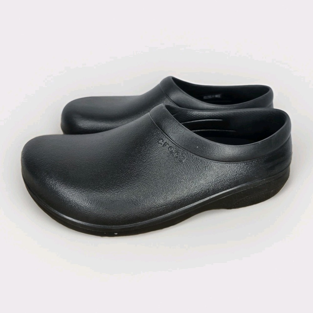 Crocs Adult On The Clock Clogs Slip On Slip Resistant Work Shoes M8 W10 Black